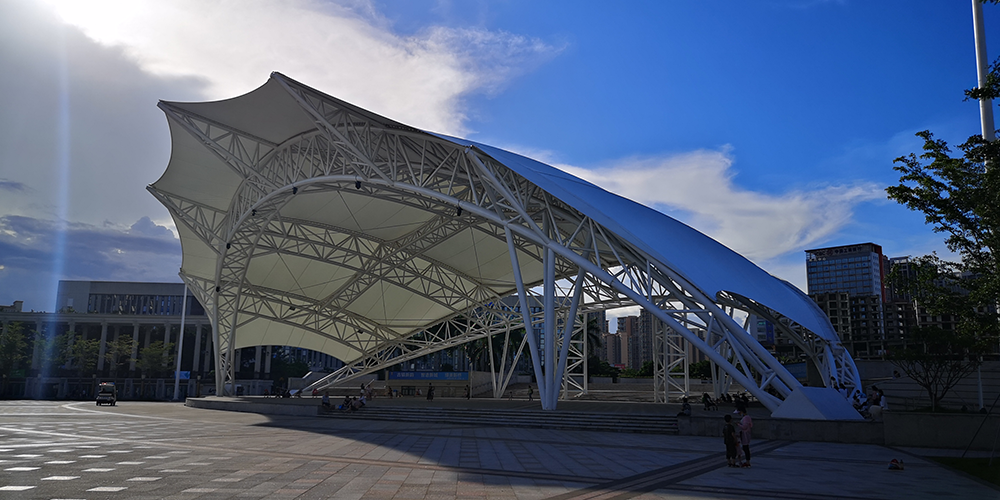 Shenzhen Xinqiao Public Square Performing Stage PTFE membrane structure